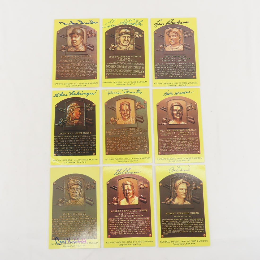 9 Autographed HOF Gold Plaque Postcards (1 of 11)