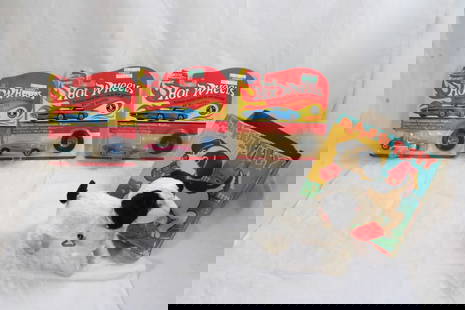 Alps Japan Windup Playful Puppy + 3 Hot Wheels Car: Alps Japan Windup Playful Puppy + 3 Hot Wheels Car - Alps Wind-Up Puppy in original box works with a little coaxing, and 3 1993 Hot Wheels Red Lines with matching collector's buttons new on packages #