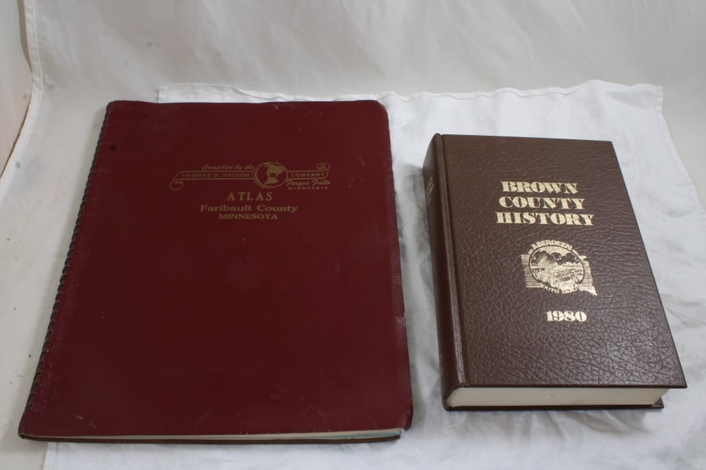 1962 Faribault Atlas, 1980 Brown County History: 1962 Faribault Atlas, 1980 Brown County History - Aberdeen, South Dakota. Both as pictured. Please ask questions and read terms & conditions before bidding.