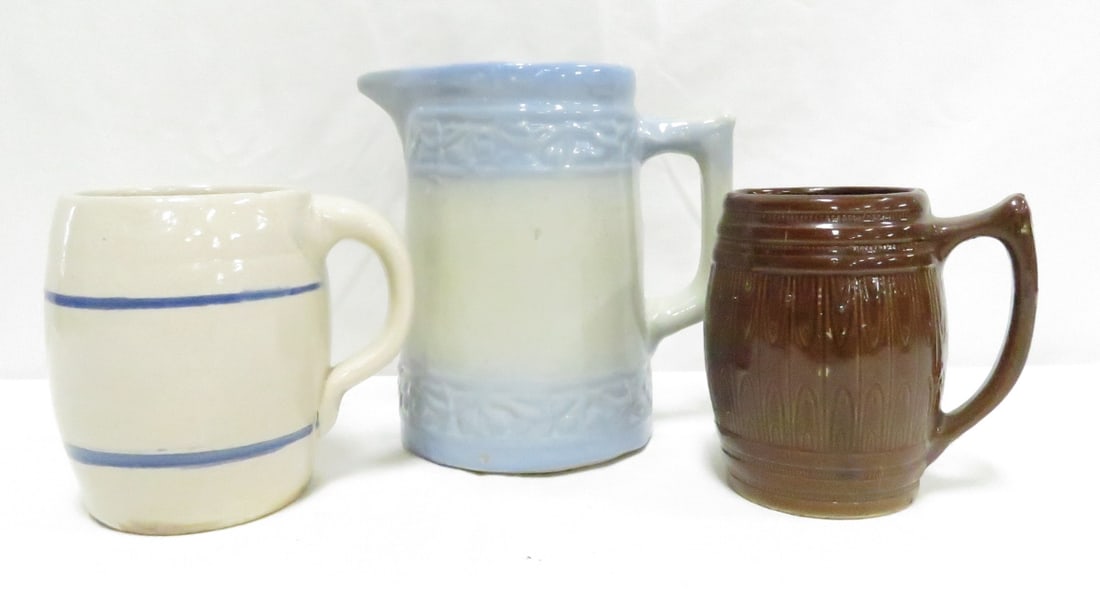 Red Wing 6" Cherry Band Pitcher & 2 Mugs (1 of 20)