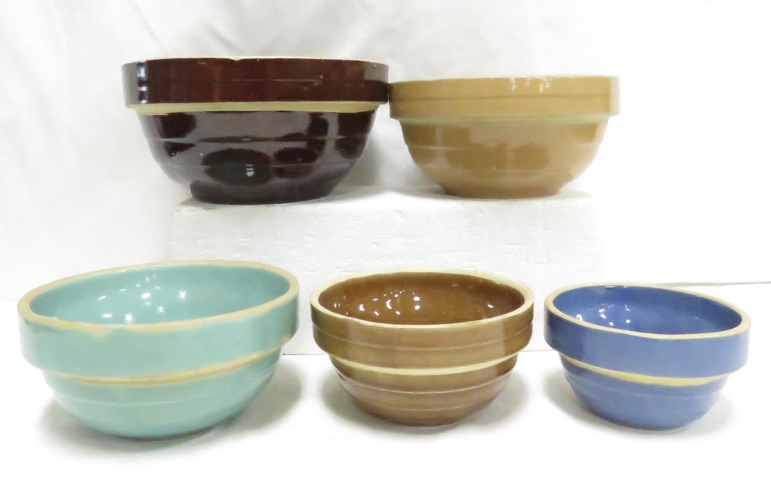 5, 6, 7, 8 & 9" Stoneware Nesting Bowls USA (1 of 20)
