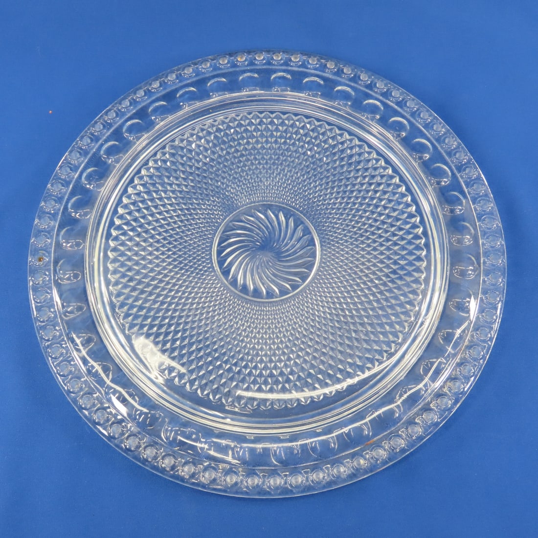 Imperial Glass Tradition Crystal Cake Plate: Imperial Glass Tradition Crystal Cake Plate - With Inserts For 72 Candles, good condition Please ask questions and read terms & conditions before bidding.