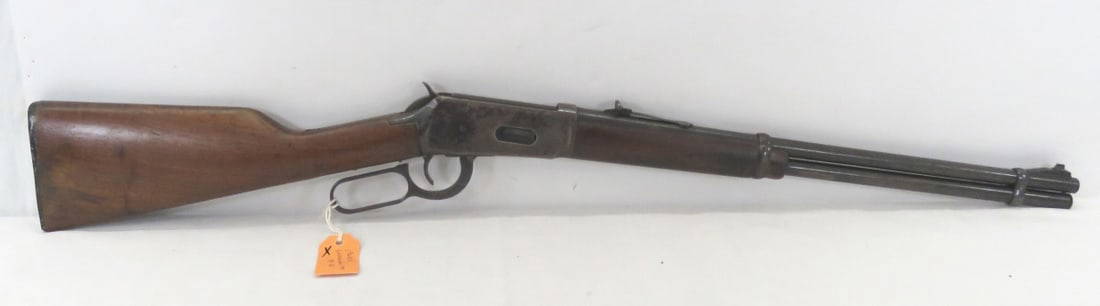 Winchester 94 Carbine 30-30 WIN Lever Action Rifle: Winchester 94 Carbine 30-30 WIN Lever Action Rifle - 20" barrel, wood forearm and stock, some damage near lever, some pitting and rust, SN 4243001, Mfd.1975, FFL transfer required. Please know