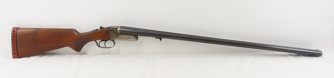 Wards Hercules Model 50 12 GA SxS Shotgun: Wards Hercules Model 50 12 GA SxS Shotgun - break action, double triggers, 30" selected forged steel proof tested barrels, missing forearm, checkered wood pistol grip stock with recoil pad, SN# C38113