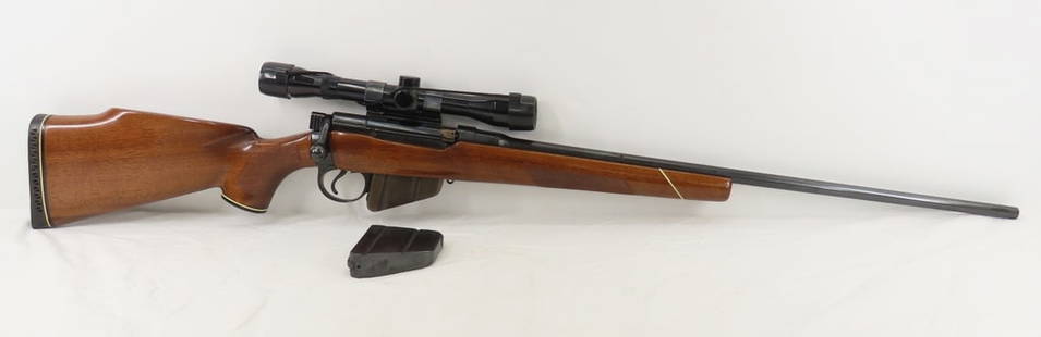 1943 Enfield Lithgow Mark SMLE III* Sporterized: 1943 Enfield Lithgow Mark SMLE III* Sporterized - Appears to still be a .303Brit- muzzle end measures 7.7mm. SN# 572, no import marks. 25.2" barrel - rear and front sights removed retains British