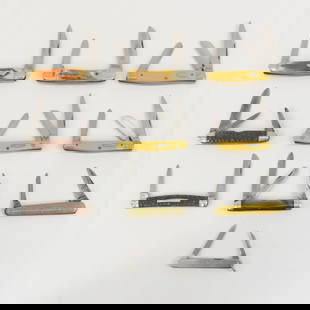 10 Vintage Schrade Pocket Knives: 10 Vintage Schrade Pocket Knives - Please ask questions and read terms & conditions before bidding.