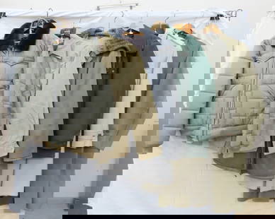 6 Assorted Jackets & Coats: 6 Assorted Jackets & Coats - Long dress coat with lining, medium length coat with hood, 2 lined waist length coats, 1 waist length coat, 1 full length oil skin coat- rough shape Please ask questions a