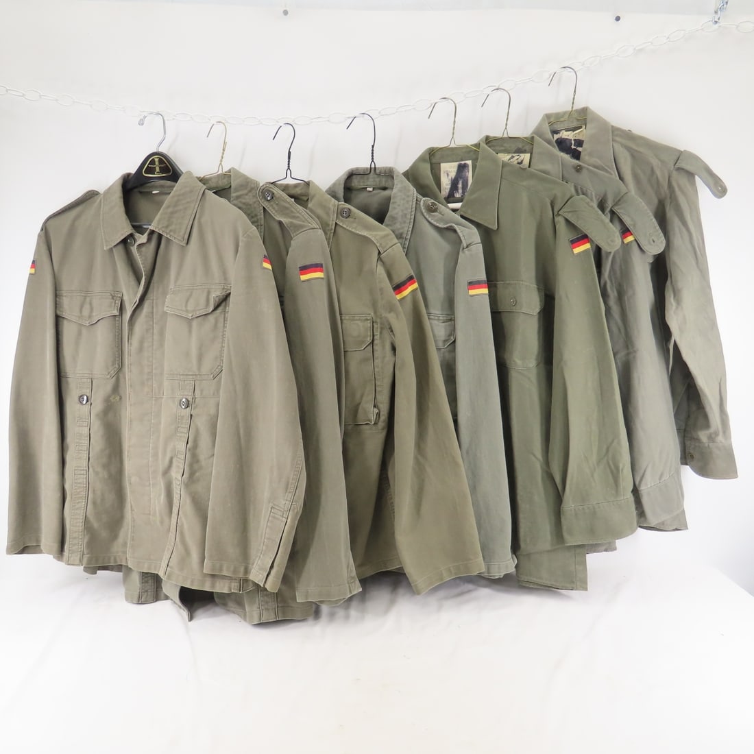 7 West German Military Shirts: 7 West German Military Shirts - Please ask questions and read terms & conditions before bidding.