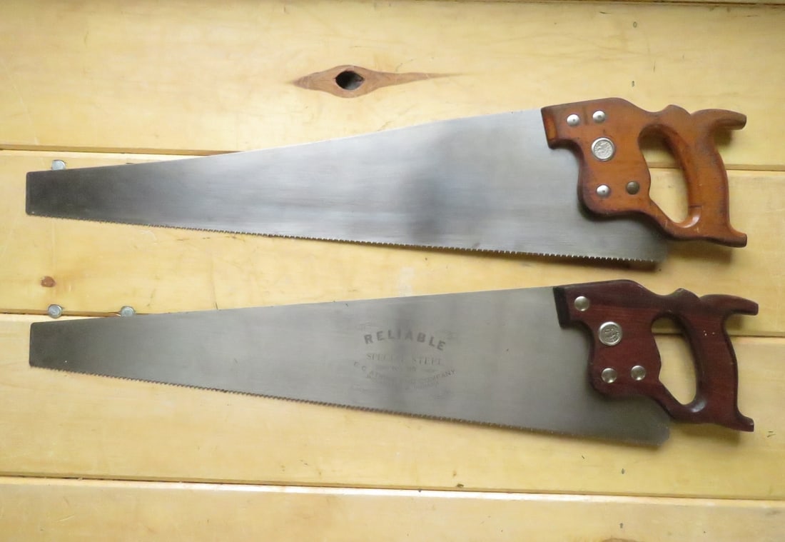 Vintage Atkins 26" Wood Saws No. 51 & 58 (1 of 7)