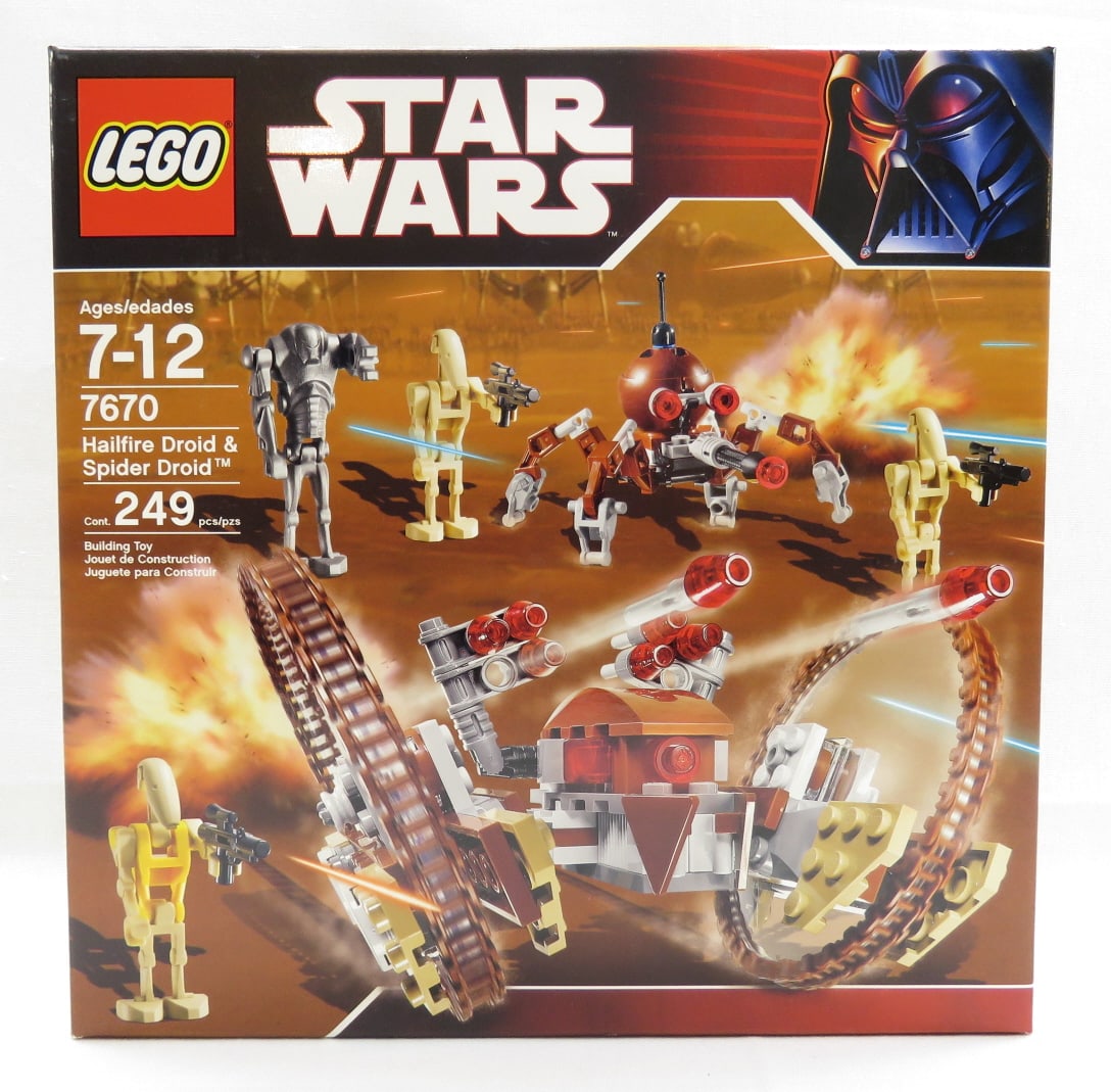 Lego 7670 Hailfire Droid & Spider Droid: Lego 7670 Hailfire Droid & Spider Droid - NIB Sealed Box 2008 Pc. Count 249 Please ask questions and ead terms & conditions before bidding.