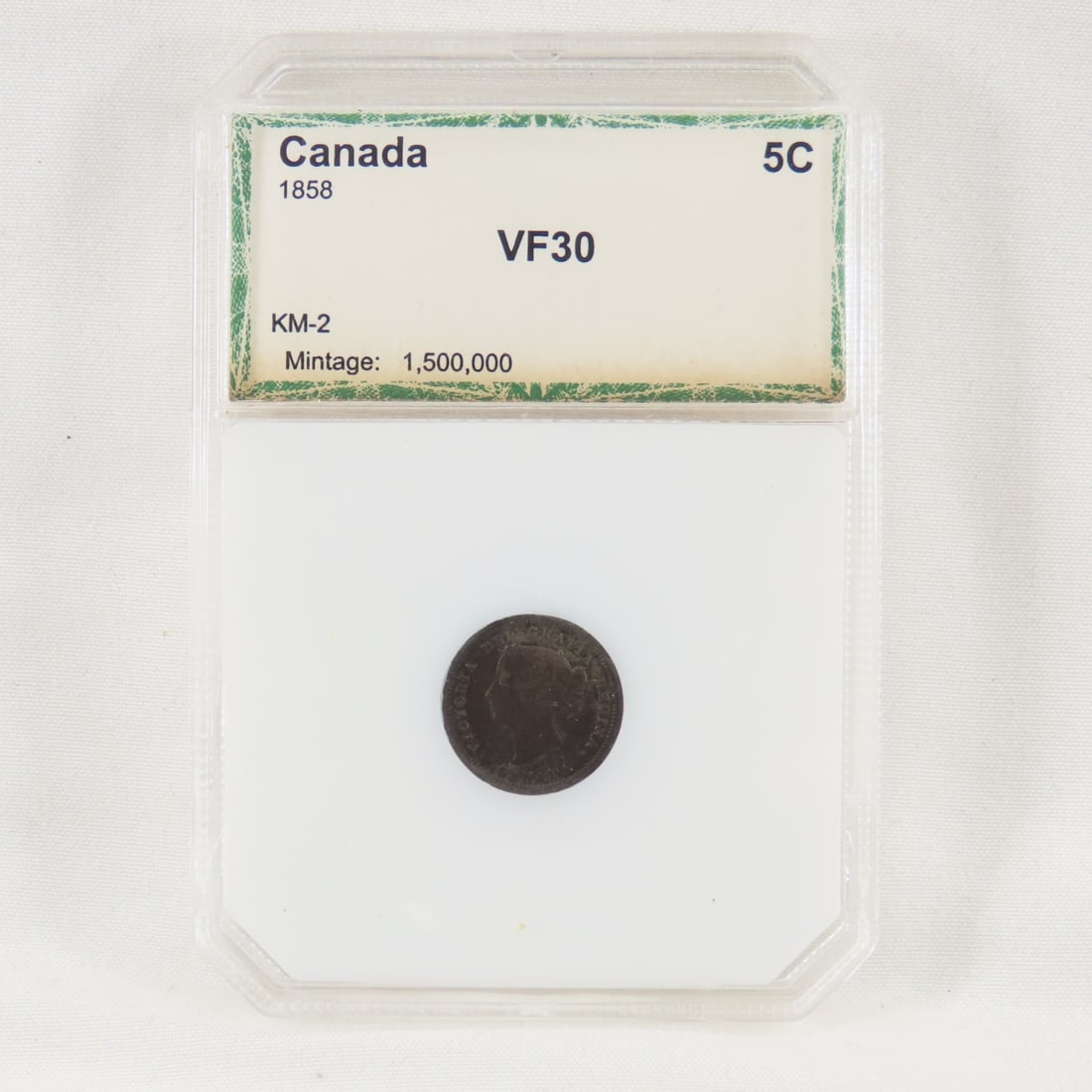 1858 Canadian 5 cent PCI VF30 (1 of 4)
