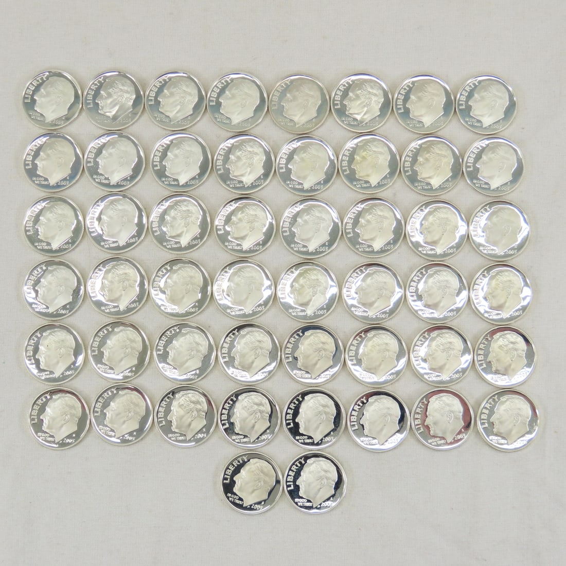 50 2003 Roosevelt Proof Silver Dimes (1 of 12)