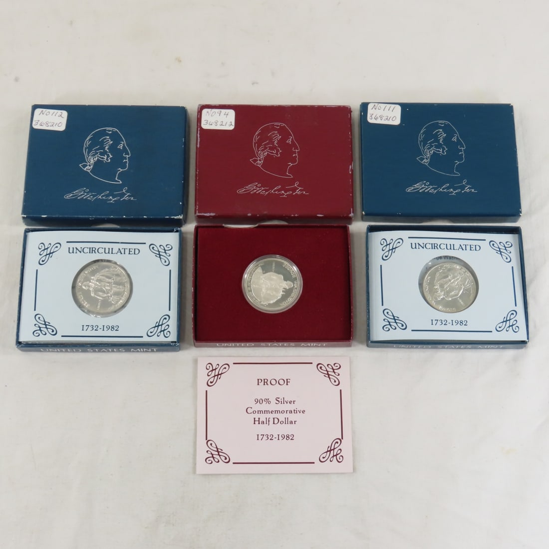 4 1982 George Washington Silver Half Dollars (1 of 18)