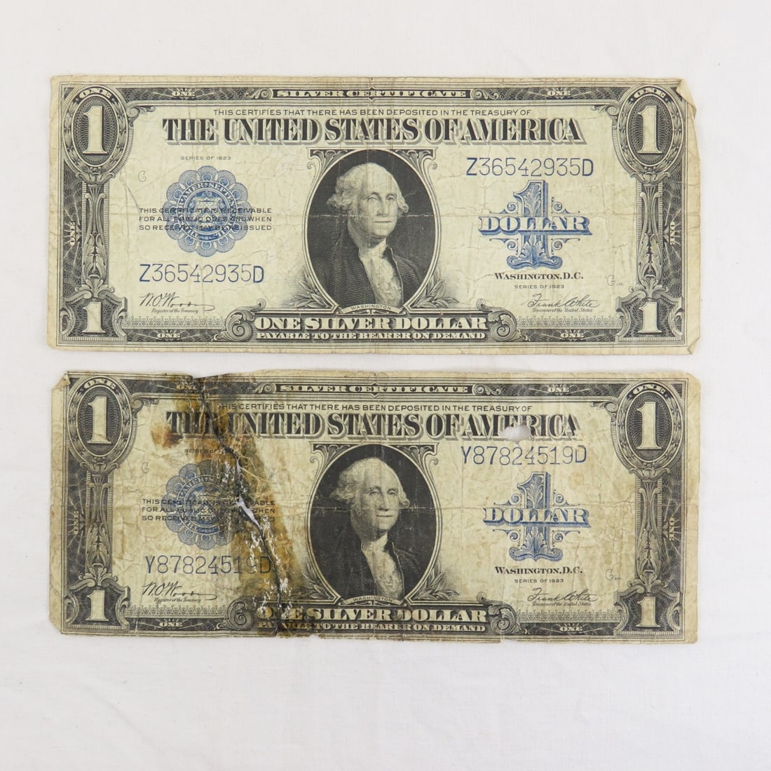 2 1923 $1 Large Note Silver Certificates (1 of 14)