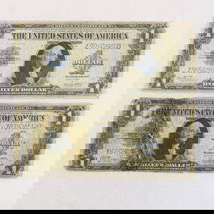 2 1923 $1 Large Note Silver Certificates: 2 1923 $1 Large Note Silver Certificates - Please ask questions & read terms and conditions before bidding.