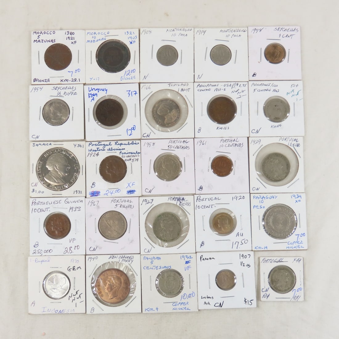 20+ Carded Foreign Coins, Portugal, Morocco, etc (1 of 15)