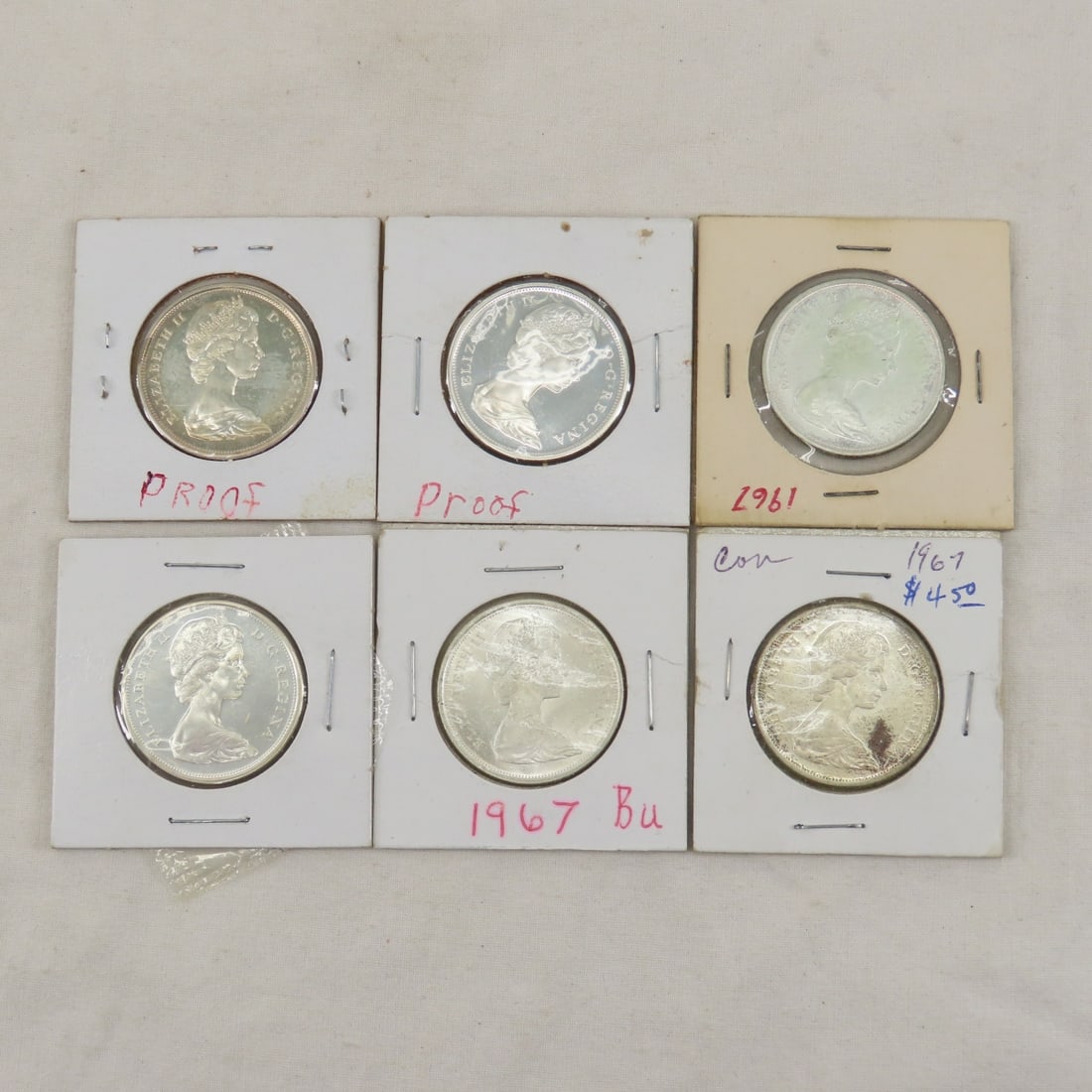6 1967 Canadian Silver Half Dollars UNC & Proof (1 of 13)
