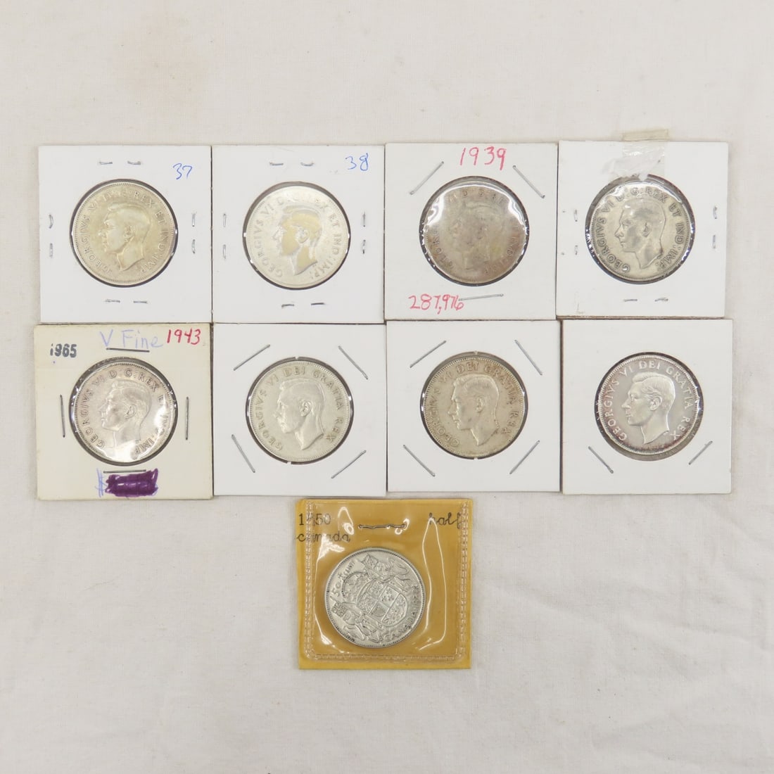 9 Canadian Silver Half Dollars 1937-1952 (1 of 19)