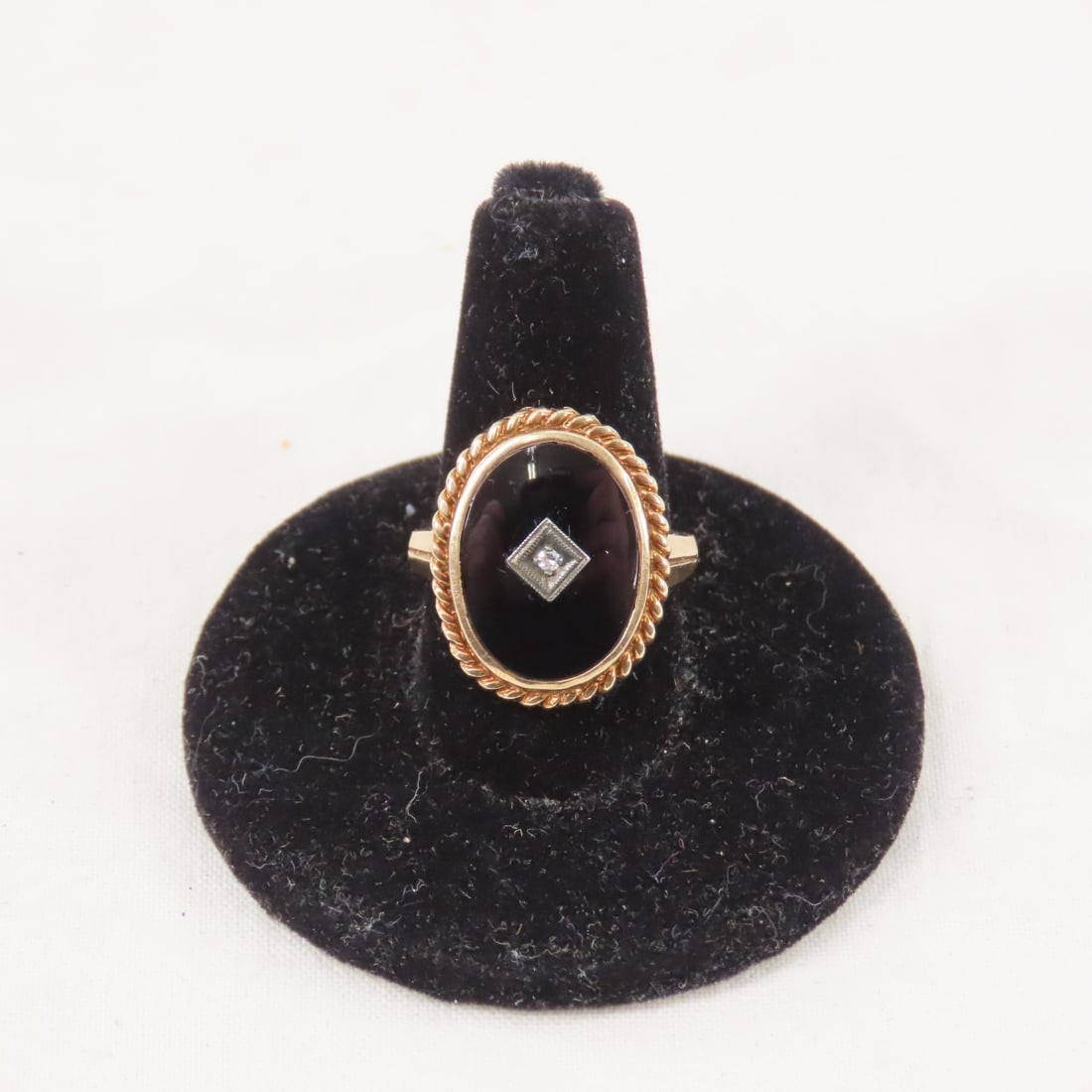 Vintage 10K Gold, Onyx & Diamond "BLU-GEM" Ring (1 of 8)