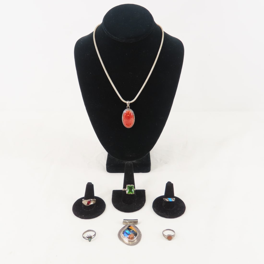 Mexican Silver & Sterling Jewelry 75.5 grams (1 of 20)