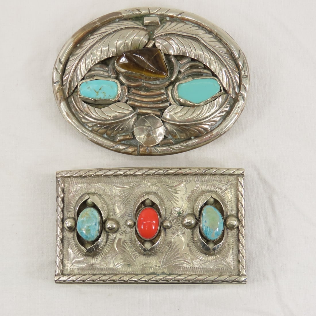 Navajo Style & Alpaca Silver Belt Buckles (1 of 6)