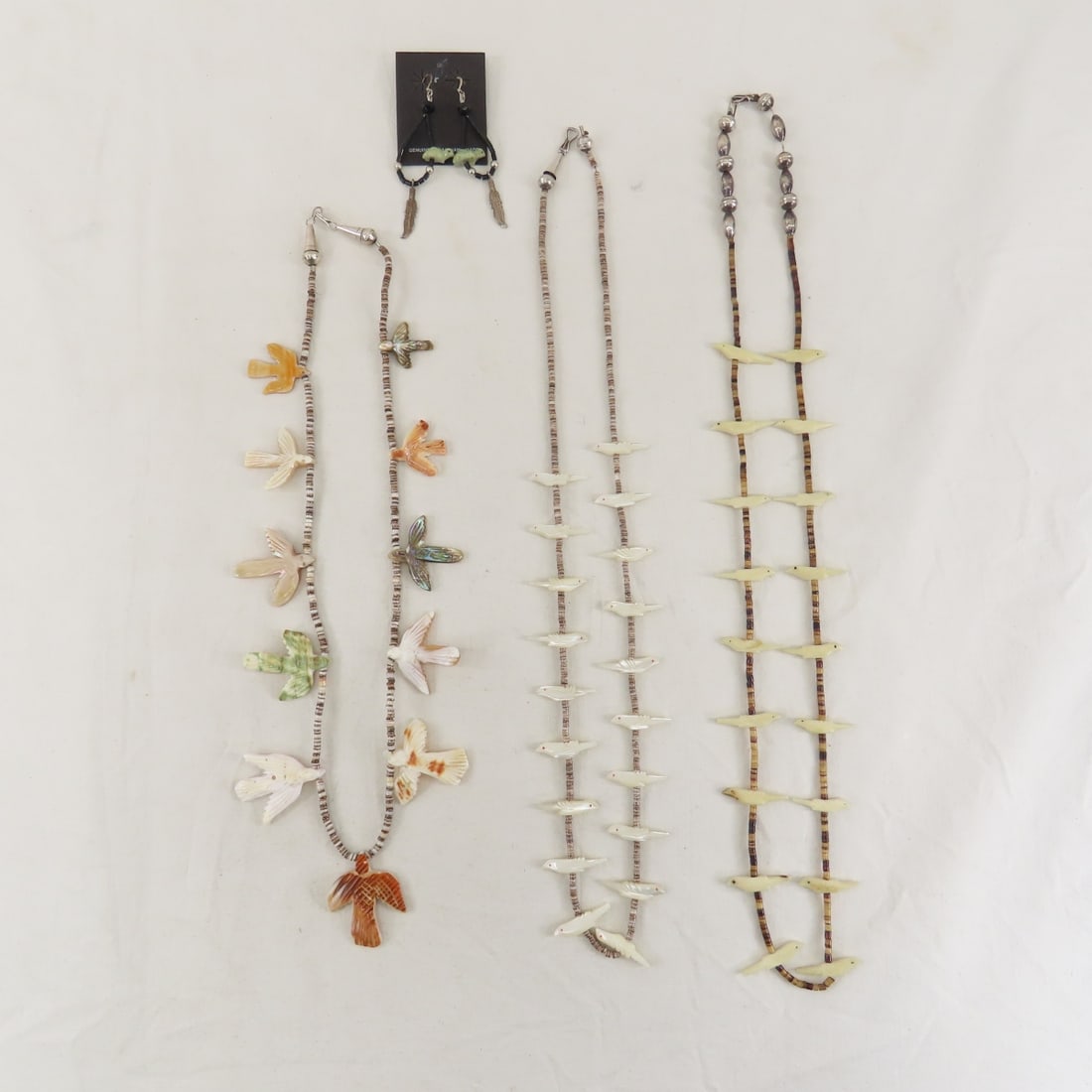 3 Native Stone Fetish Necklaces & 1 Pair Earrings (1 of 13)