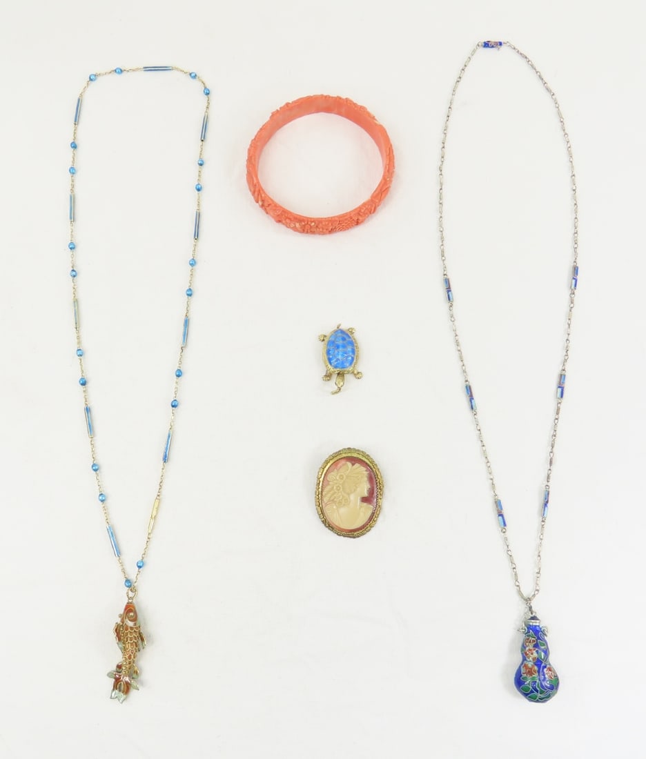 Vintage Japanese Celluloid Bangle & Other Jewelry (1 of 13)