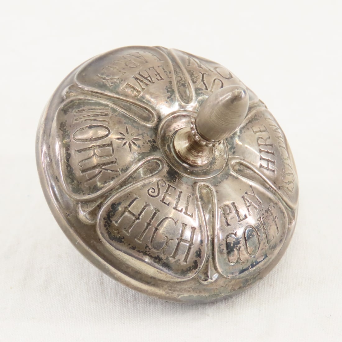 Gorham Sterling & Ebony Stock Broker Decision Top: Gorham Sterling & Ebony Stock Broker Decision Top - spin to make your decision Please ask questions and read terms & conditions before bidding.