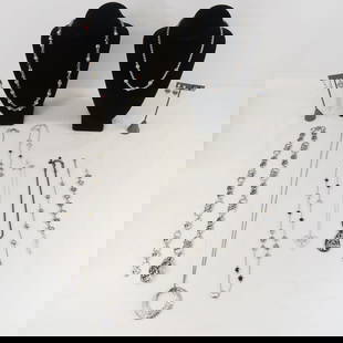 Brighton Belt, Matched Sets & Other Jewelry: Brighton Belt, Matched Sets & Other Jewelry - bracelet & erring set with blue stones, black tone necklace & earring set, 5 necklaces and 2 pair earrings Please ask questions and read terms & condition