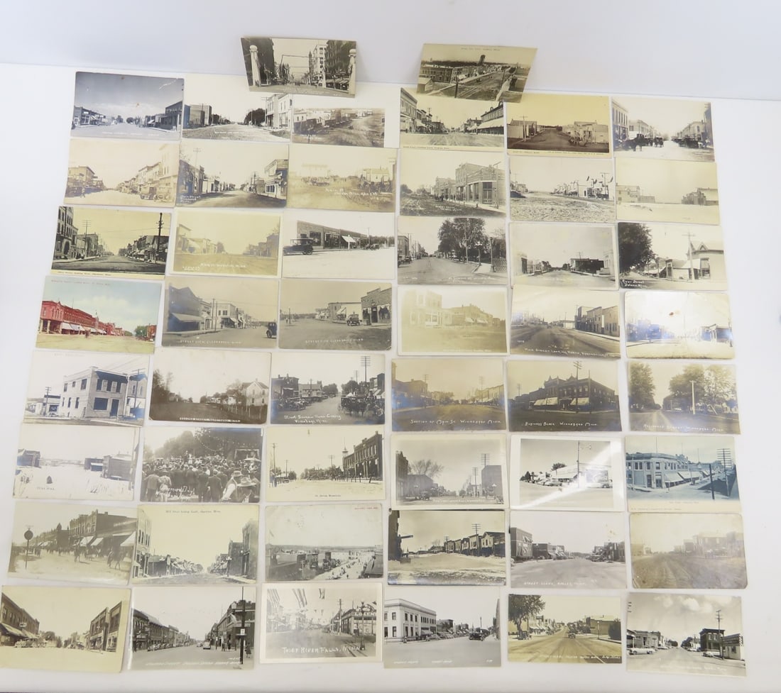 50 Vintage Small Town MN Street scenes many RPPC (1 of 19)