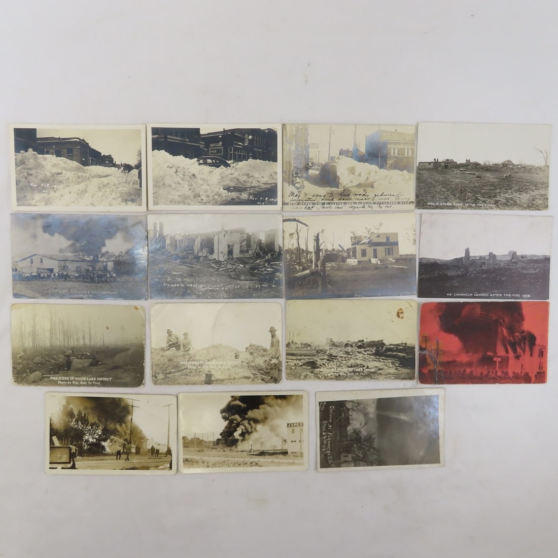 15 Disaster RPPC Fires, Cyclone, Blizzard. All MN: 15 Disaster RPPC Fires, Cyclone, Blizzard. All MN - Please ask questions and read terms & conditions before bidding.