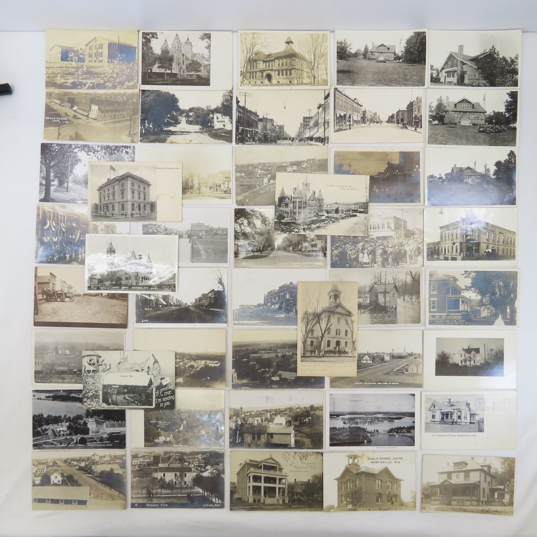 45 Vintage RPPC Postcards Towns, Street Scenes (1 of 17)