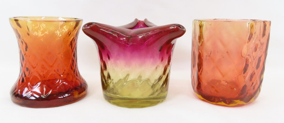 3 Mt. Washington Amberina Toothpick Holders (1 of 19)