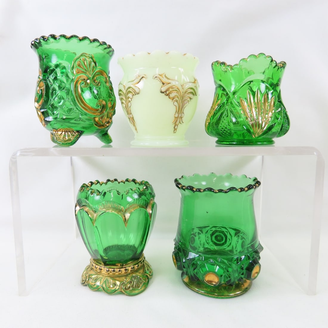 2 Heisey & 3 Riverside Toothpick Holders (1 of 15)