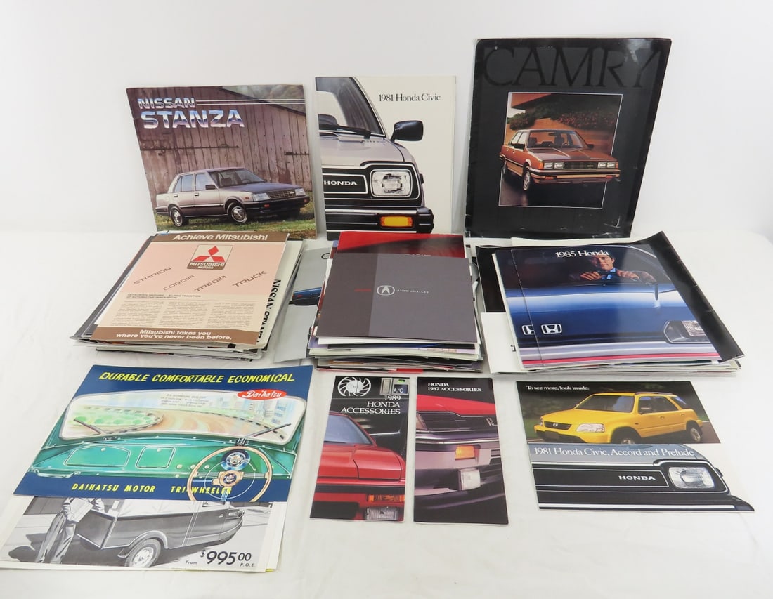More than 80 Foreign Car Brochures & Ads: More than 80 Foreign Car Brochures & Ads - Daihatsu, Isuzu, Mitsubishi, Mazda, Nissan, Honda, Acura, Lexus, Toyota, Subaru, Hyundai, Suzuki and More Please ask questions and read terms & conditions be