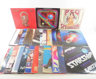 Vintage Rock Albums - Journey, Billy Joel, Toto: Vintage Rock Albums - Journey, Billy Joel, Toto - 2 Toto, 5 Jefferson Starship, 8 REO Speedwagon, 6 Journey, & 10 Billy Joel Please ask questions and read terms & conditions before bidding.