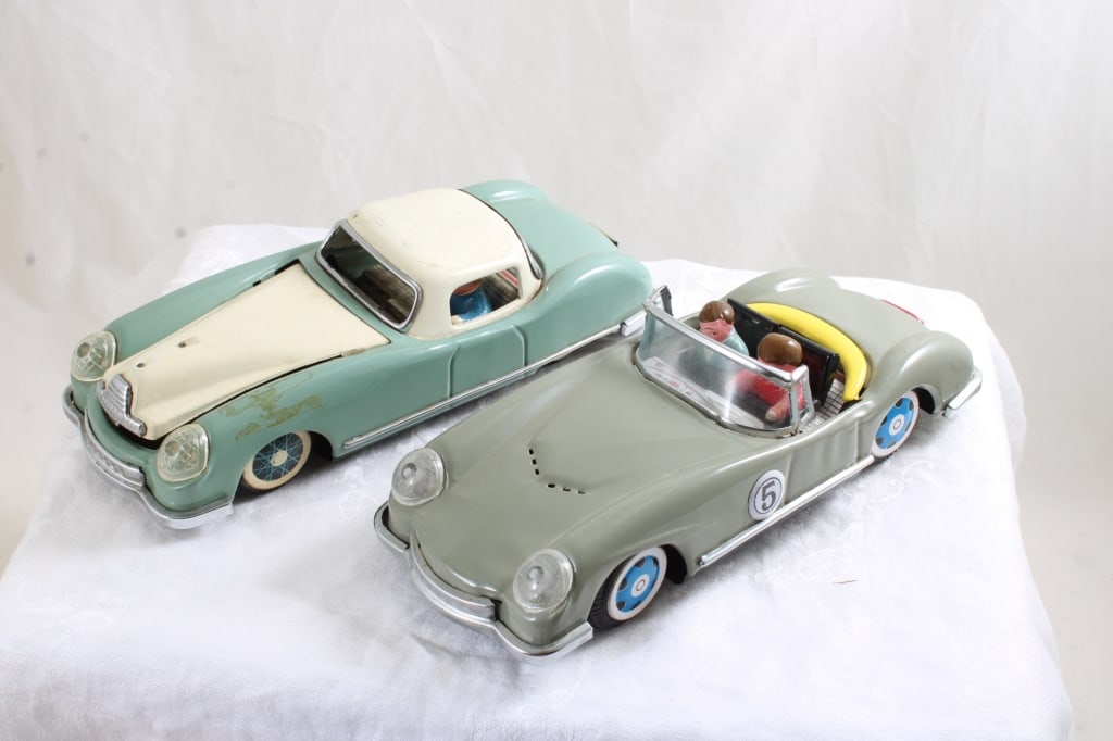 2 Tin Friction Toy Cars with Sound 8.5" Long (1 of 17)