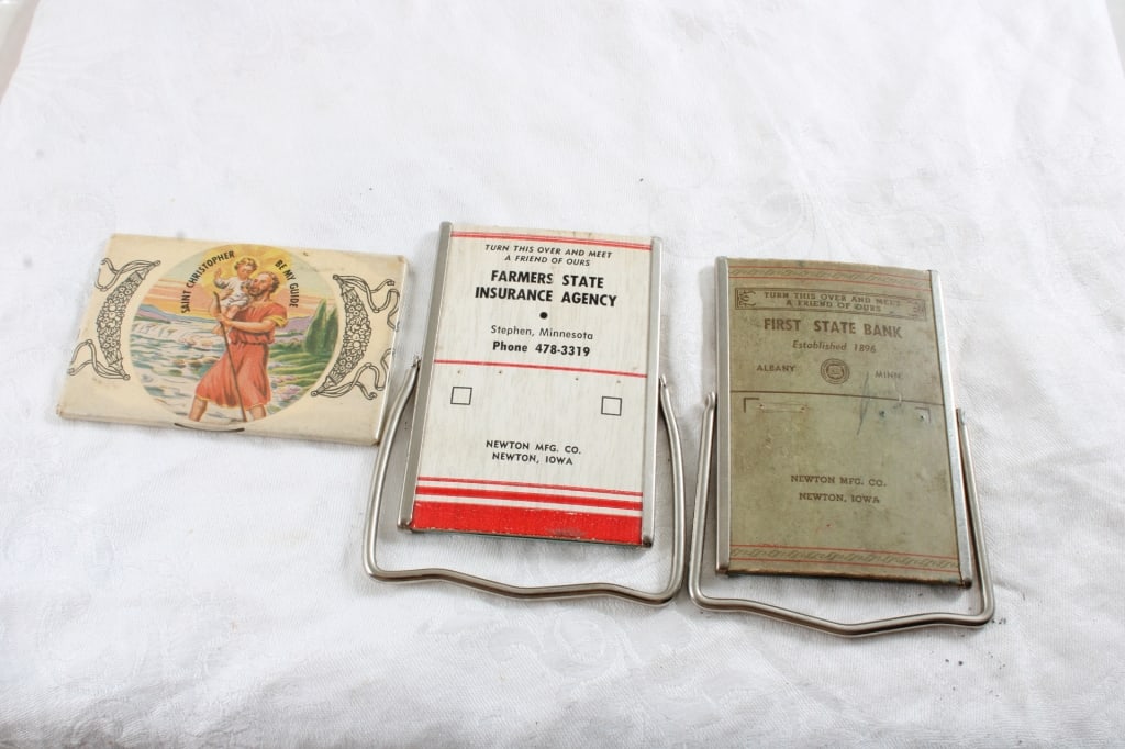 3 Advertising Pocket Mirrors St. Christopher, (1 of 9)