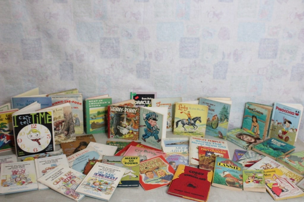 Vintage Children's & Teen Books Large Lot: Vintage Children's & Teen Books Large Lot - Shirley Temple, Rocketeer, Model Airplanes, Roadrunner, Davy Crockett, Christmas Nutcracker of Nuremburg, Many Whitman H/C & Soft Cover Books and others fro