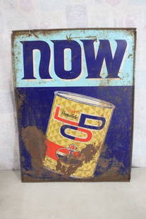 Standard Oil Double Sided Metal Advertising Sign: Standard Oil Double Sided Metal Advertising Sign - Measures 25.5" x 33.5" and advertises Permalube Motor Oils on both sides. Sign has large amount of rust as pictured. Please ask questions & read term