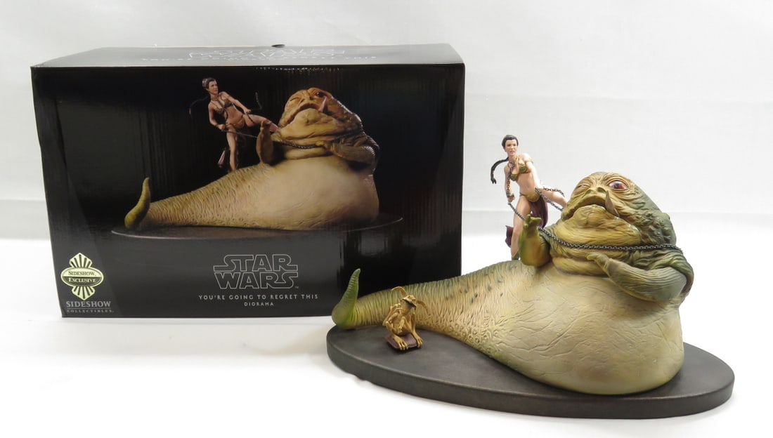 You're Going To Regret This Diorama Sideshow: You're Going To Regret This Diorama Sideshow - 010/400 Item #200037 Star Wars 'You're Going to Regret This' Diorama with Slave Leia & Jabba the Hut Sideshow Collectibles Exclusive 2010 Height: 8" Widt