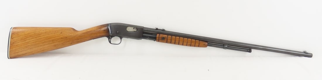 Remington Pre-Model 12 .22LR Takedown Rifle: Remington Pre-Model 12 .22LR Takedown Rifle - SN# RW 21889, electro-pencil number on lower tang, pump action, 22" round barrel with front & rear sight, marked " REMINGTON ARMS COMPANY ILION NY USA / P