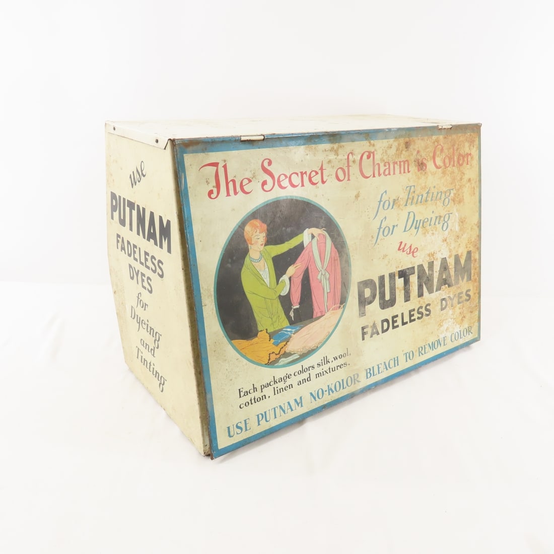 Antique Putnam Dyes Metal Store Display Cabinet (1 of 10)