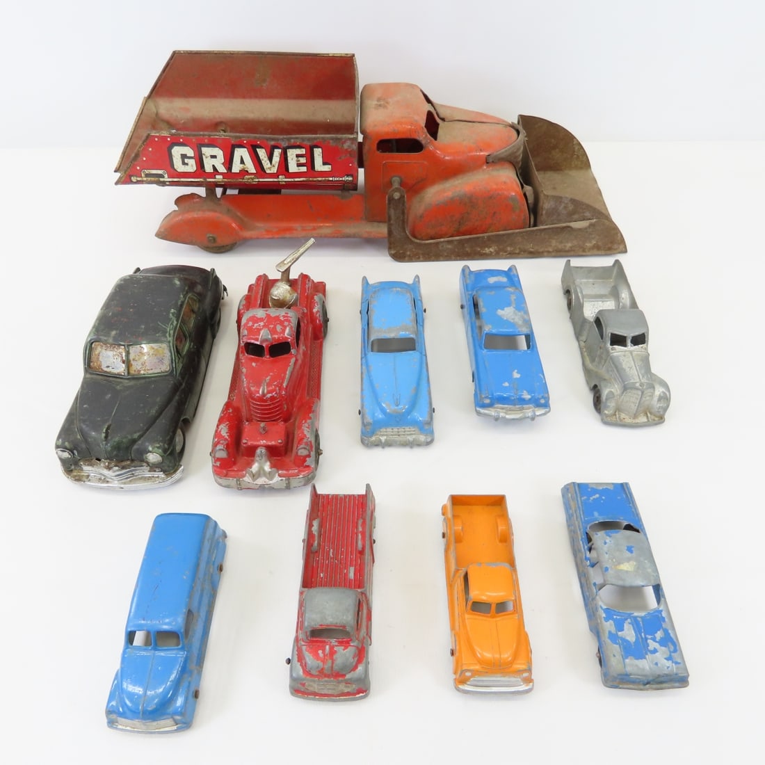 Marx Gravel Truck, Tootsie Toy Cars & Fire Truck: Marx Gravel Truck, Tootsie Toy Cars & Fire Truck - Please ask questions & read terms & conditions before bidding. Live Auctioneers only display 20 photos per lot, whereas Proxibid and our A New Day bi