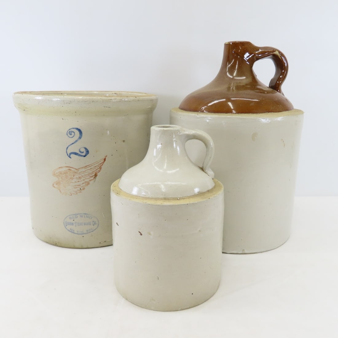 Red Wing Stoneware 2 gal Crock & 2 Jugs (1 of 20)