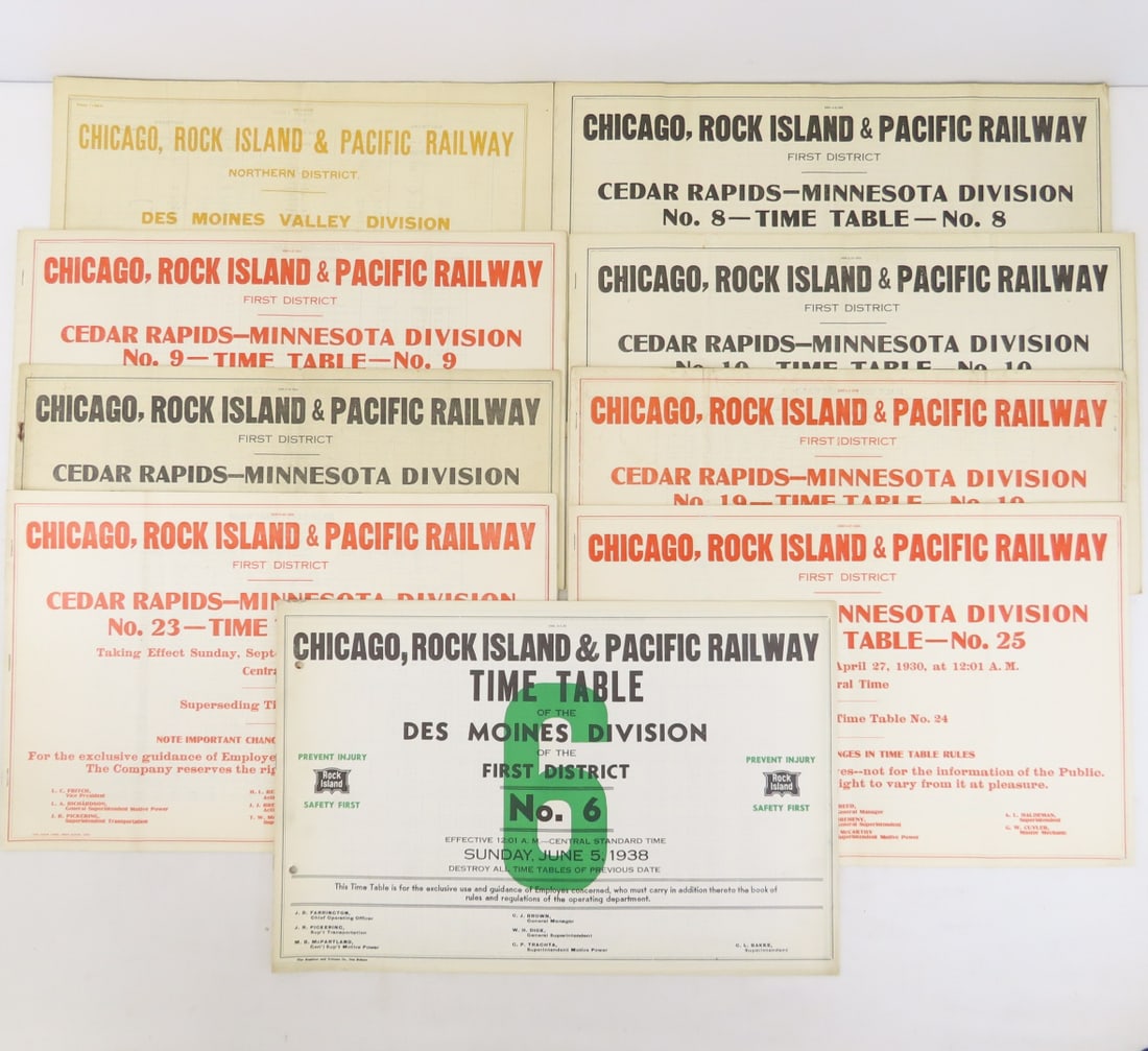 9 CRI&P Horse Blanket Time Tables 1923-1938 (1 of 20)