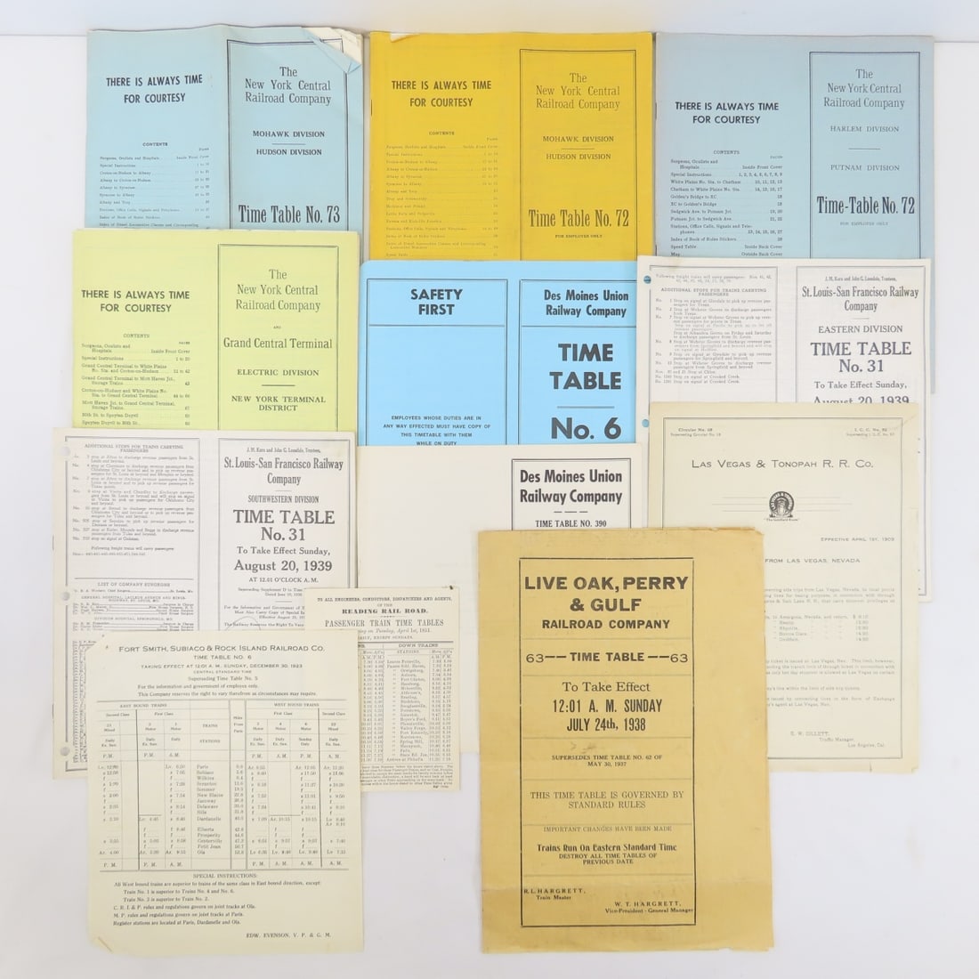 12 Assorted Time Tables 1851-1973 (1 of 20)