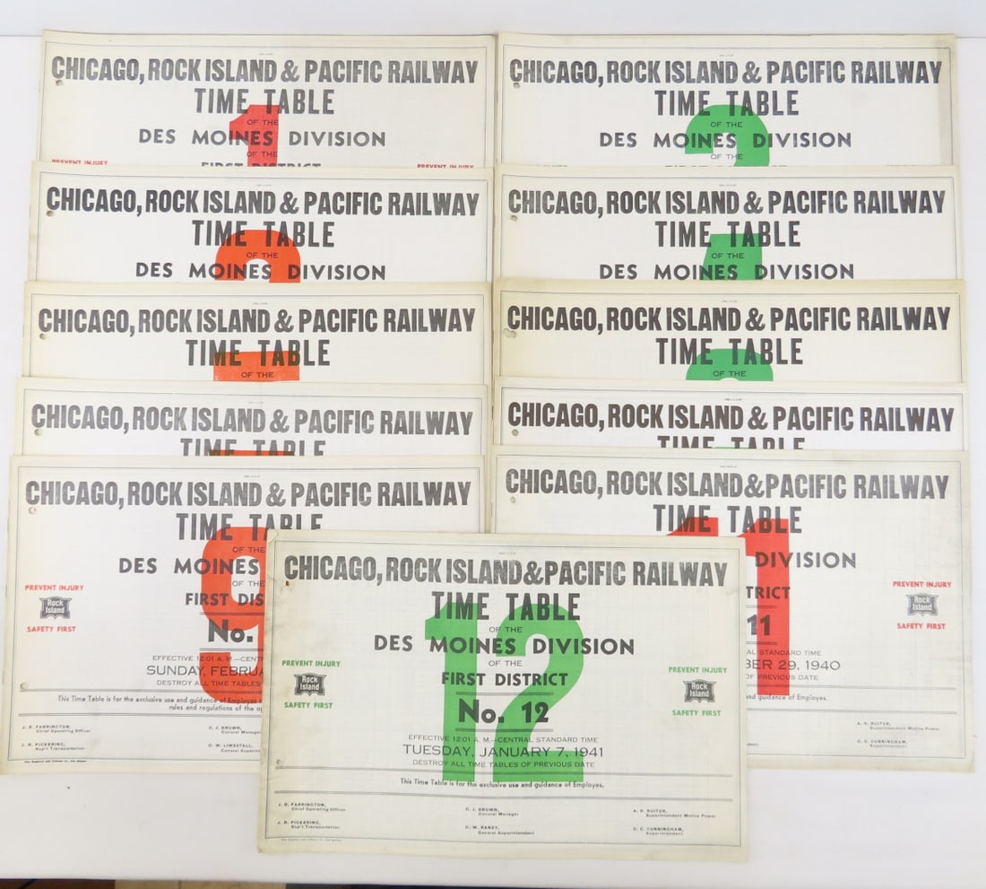 11 CRI&P Horse Blanket Time Tables 1937-1941 (1 of 18)