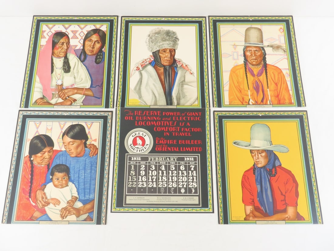 1931 GN RY Winold Reiss Wall Calendar- 5 months (1 of 19)