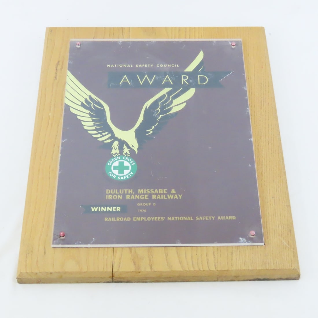 1970 DM&IR Safety Award Plaque 17 x 13" (1 of 7)